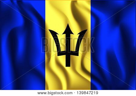 Flag Of Barbados. Rectangular Shape Icon