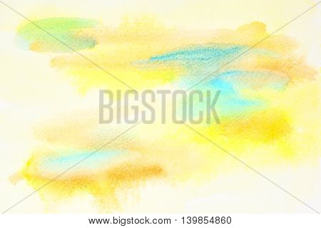 Pastel yellow abstract watercolor background with paper txture