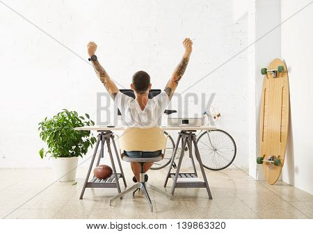 Freelancer With Many Hobbies Working At Home Set
