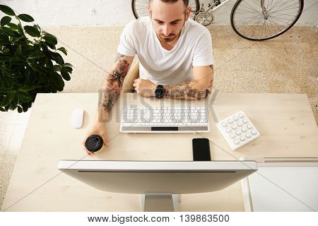 Freelancer With Many Hobbies Working At Home Set