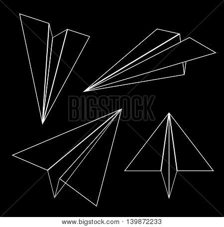 linear paper plane icon. eps10 vector illustration