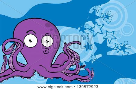 funny octopus cartoon background in vector format very easy to edit