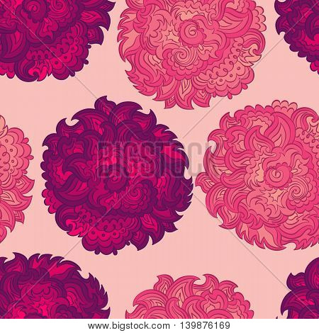 Hand painted watercolor vector flowerseamless pattern background