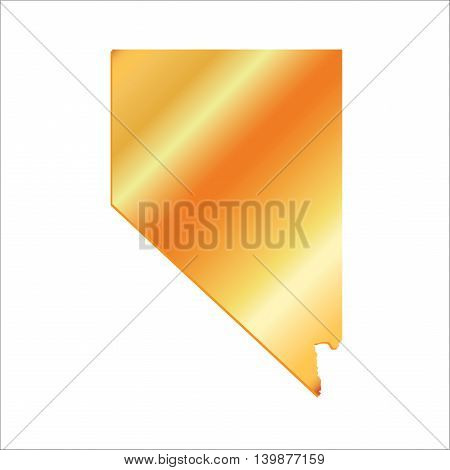 3D Nevada State USA Gold outline map