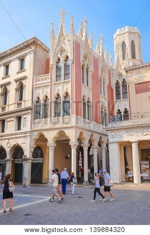 PADOVA, ITALY - JULY, 9, 2016: street in a historical center of Padova, Italy