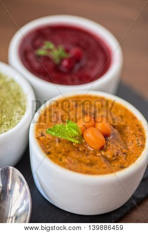 Refreshing lemon cranberry seabuckthorn sorbet