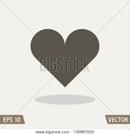 Heart icon isolated on light background. Flat design style. Vector illustration for web and commercial use.