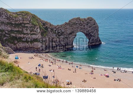 Durdle Door beach on the UK's Jurassic coast, Dorset