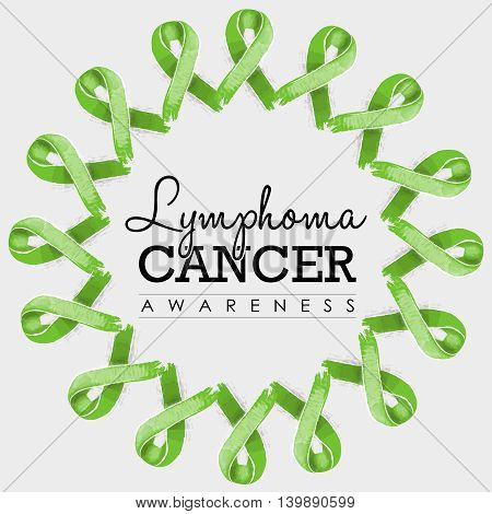 Lymphoma Cancer Awareness Ribbon Design With Text