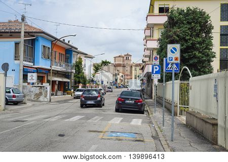 Rovigo, Italy - June, 17, 2016: cars on a street in Rovigo, Italy