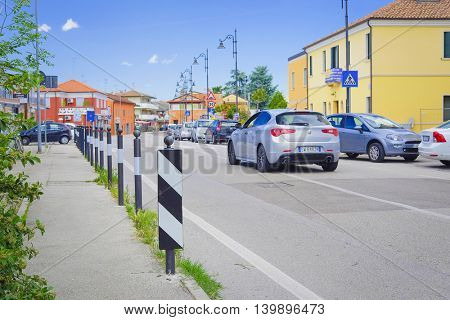 Rovigo, Italy - June, 17, 2016: cars on a street in Rovigo, Italy