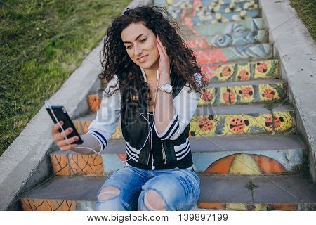 Girls walking around town, sit in cafes and pictures on phones