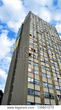 Twenty floor high tenement house building in Miskolc, Hungary