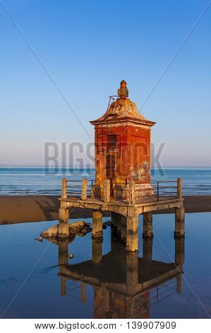 Little Lighthouse In Lignano Bibbione Italy.