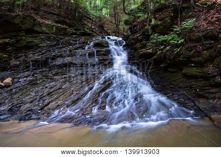 Waterfall in the Appalachian Mountains in Pennsylvania.