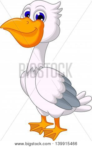 cute Cartoon Pelican standing for you design