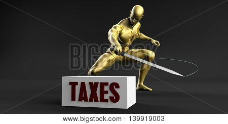 Reduce Taxes and Minimize Business Concept 3D Illustration Render