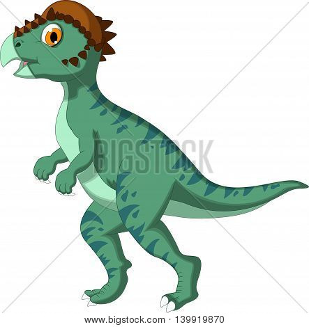 Dinosaur Stegoceras walking cartoon for you design