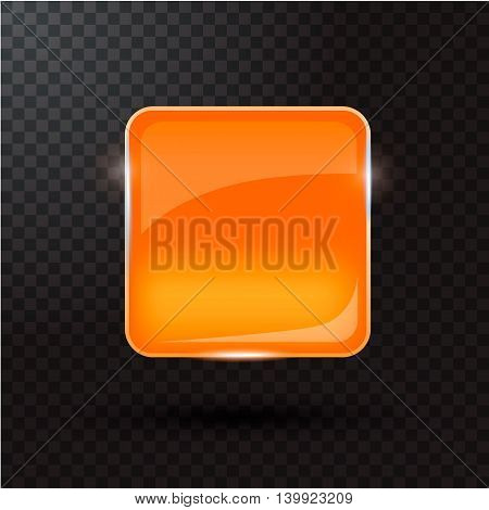 Colored glass button for web interface. Web element. Web site. Vector illustration.