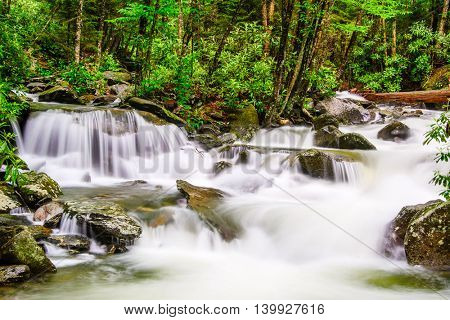 cascades in the Smoky Mountains of Tennessee, USA.