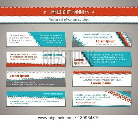 Set Of Horizontal Textile Banners.