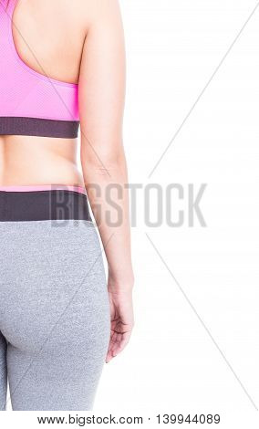 Behind Pose Of Fit Girl Or Sport Instructor
