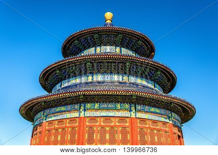 The Hall of Prayer for Good Harvests in Beijing. UNESCO World Heritage site in China