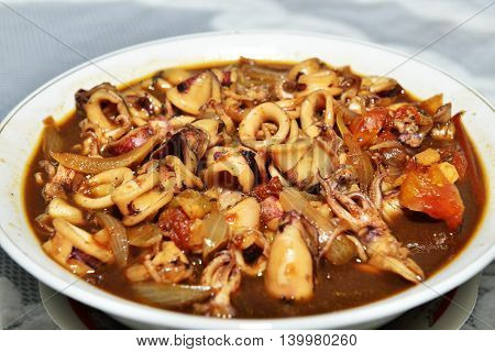 sweet and sour squid with a delicious seasoning