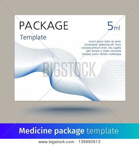 Medicine package template. Designed text. Vector illustration