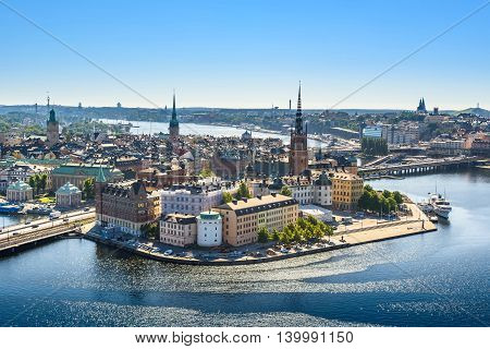 Scenic view of the Old Town or Gamla Stan in Stockholm Sweden