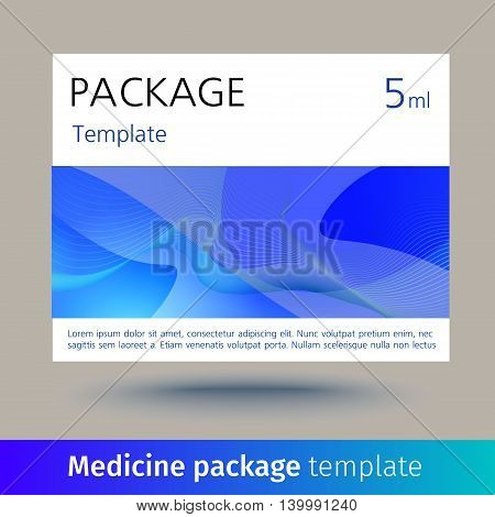 Medicine package template. Designed text. Vector illustration