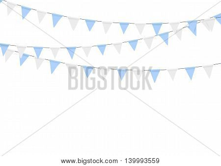 Oktoberfest flag decoration. Decorated in traditional colors of Bavaria.