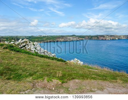 coastal scenery at the Crozon peninsula in Brittany France