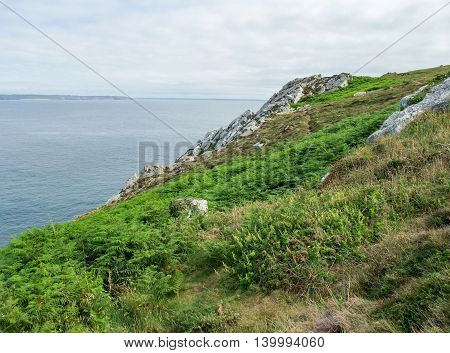coastal scenery at the Crozon peninsula in Brittany France