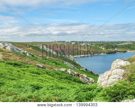 coastal scenery at the Crozon peninsula in Brittany France