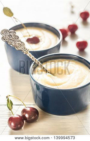 Custard With Cherries