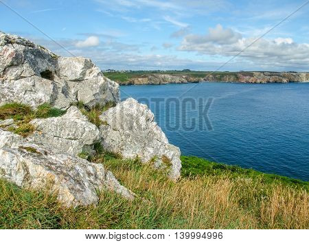 coastal scenery at the Crozon peninsula in Brittany France