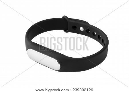 Fitness Bracelet On White Background. Smart Bracelet Pedometer Close-up On A White Background.