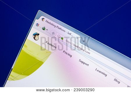 Ryazan, Russia - April 29, 2018: Homepage Of Mailchimp Website On The Display Of Pc, Url - Mailchimp
