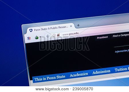Ryazan, Russia - April 29, 2018: Homepage Of Psu Website On The Display Of Pc, Url - Psu.edu.