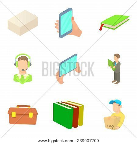 Work Environment Icons Set. Cartoon Set Of 9 Work Environment Vector Icons For Web Isolated On White