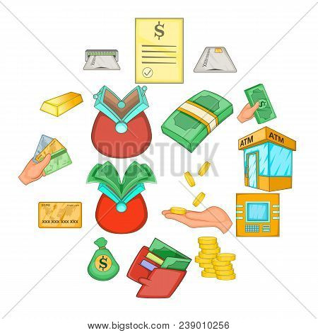 Bank Loan Credit Icons Set. Cartoon Illustration Of 16 Bank Loan Credit Vector Icons For Web