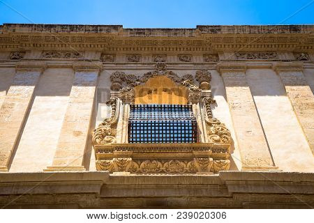 Noto, Italy - Traditional Window Design In The Monastery Close To San Francesco D'assisi Church