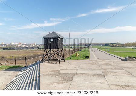 Lublin, Poland - April 14, 2018: Shed Guard In Museum Of Majdanek Nazi German Concentration Camp.