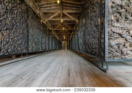 Lublin, Poland - April 14, 2018: Shoes Of Vitims Of Majdanek At Majdanek Concentration Camp.