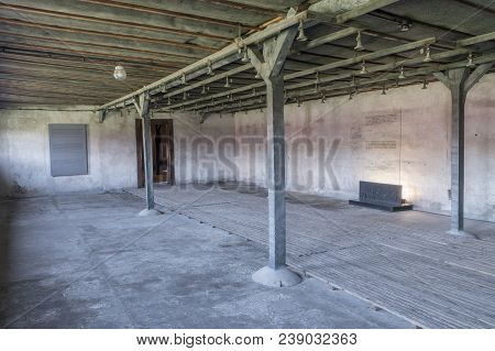 Lublin, Poland - April 14, 2018: Kl Majdanek Men Baths From World War Ii.