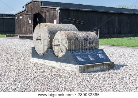 Lublin, Poland - April 14, 2018: Rollers For Leavelling Roads In Majdanek Nazi German Concentration 