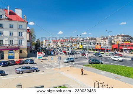 Lublin, Poland - April 14, 2018: Panoramic View For Lublin From Lublin Castle.