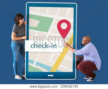 GPS navigation map on digital device