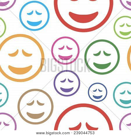 Seamless Texture With Amusing Emotional Grief Smilies